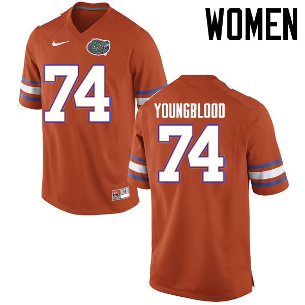 NCAA Florida Gators Jack Youngblood Women's #74 Nike Orange Stitched Authentic College Football Jersey DSU6364UV